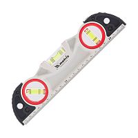 Уровень алюминиевый Matrix 235 мм, литой, фрезерованный, 3 глазка, две ударные площадки  картинка